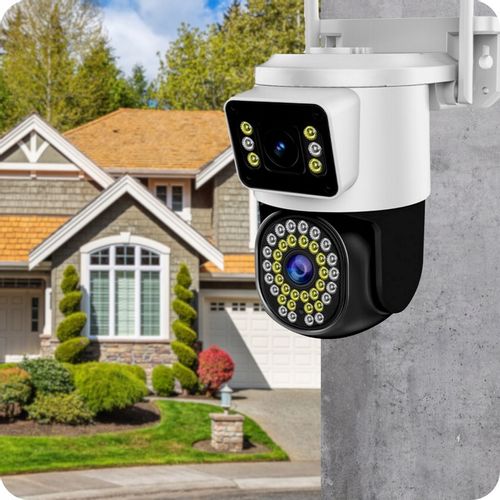 PODWÓJNA KAMERA WIFI IP SMART ZEWNĘTRZNA OBROTOWA 4K 8MPX DETEKCJA ALARM na Arena.pl