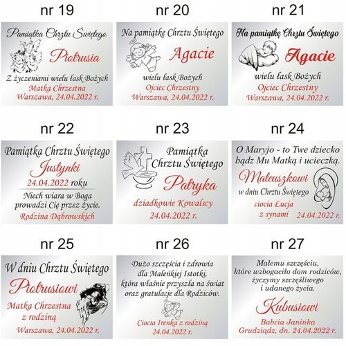 Obrazek Srebrny Pamiątka Chrztu Świętego Prezent na Chrzest + DEDYKACJA na Arena.pl