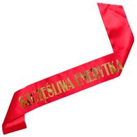 Czerwona szarfa Szczęśliwa Emerytka