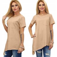 M685 bawełniana asymetryczna BLUZKA kieszeń