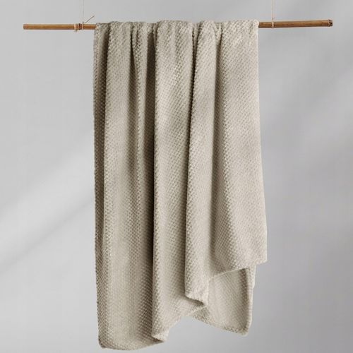 RESTILO Koc narzuta na łóżko 220x240cm c. beż pled narzuta na sofę na Arena.pl