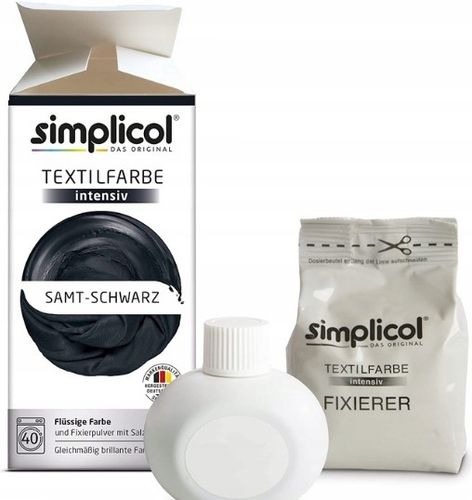 CZARNY BARWNIK DO TKANIN SIMPLICOL DO PRALKI 560G NIEMIECKI na Arena.pl