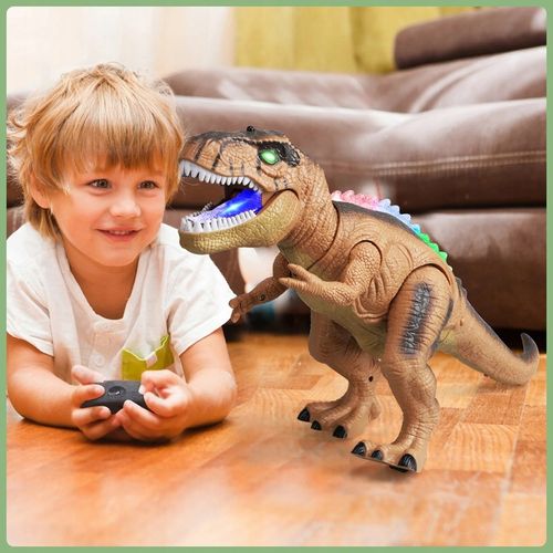 DINOZAUR ROBOT ZDALNIE STEROWANY RC Pilot ŚWIATŁO DŹWIĘK CHODZI +5x Bateria na Arena.pl