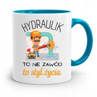 Kubek Błękitny Prezent Dla Hydraulika Styl Życia Z Nadrukiem Ze Zdjęciem