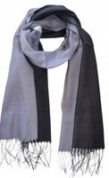 Cashmere - piękny elegancki cieniowany szal czarno-szary