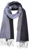 Cashmere - piękny elegancki cieniowany szal czarno-szary