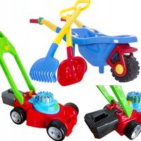 DUŻY ZESTAW TACZKA + KOSIARKA + FOREMKI + ŁOPATA