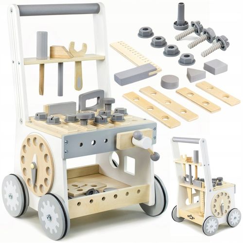 Pchacz drewniany chodzik jeżdzik dzieci warsztat zestaw majsterkowicza 3w1 na Arena.pl