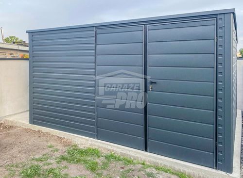 Schowek Domek Ogrodowy 4x2,5m - Brama Dwuskrzydłowa Dach Spad w tył GP485 na Arena.pl