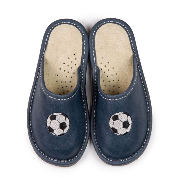 Dziecięce skórzane pantofle PIŁKA zdjęcie 3