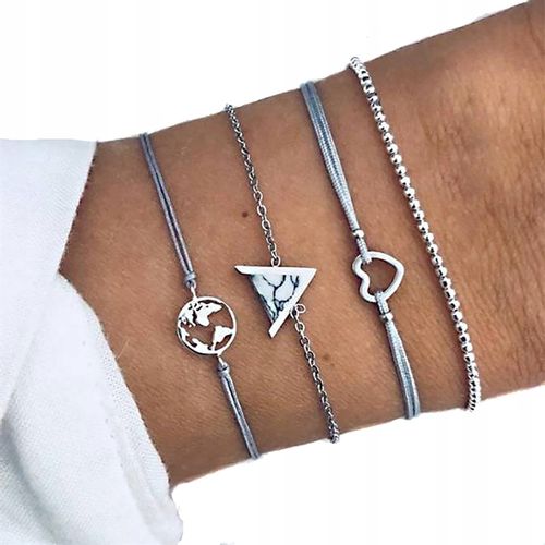 ZESTAW BRANSOLETEK BOHO RETRO PUNK Charms 58 na Arena.pl