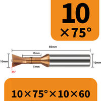 Frez 4-ostrzowy "jaskółczy ogon" dovetail VHM Rozmiar: 10×75°×60L