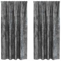 Zasłona z zasłonami 2 pcs Szary 175 x 140 cm Aksamit