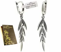 KOLCZYKI SREBRNE WISZĄCE DŁUGIE NA PREZENT DAMSKIE 925 JODEŁKI +ETUI SREBRO