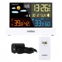 Stacja pogody Meteo SP110B Zegar Budzik Datownik Prognozowanie pogody Biała