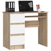 Biurko komputerowe, szuflady, lewe, ASTOR, 90x50x77, sonoma | TYLETEGOTU