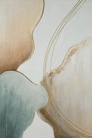 Obraz ręcznie malowany 60x90 cm beżowa abstrakcja na płótnie MDF