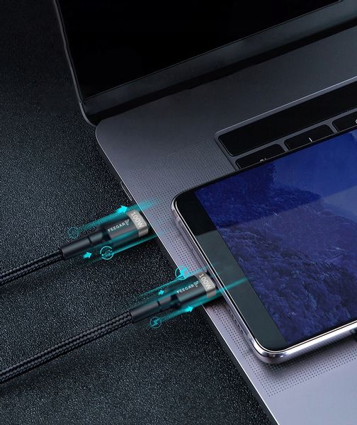 Feegar Evolution Kabel USB-C Typ-C 100W 5A PD Quick Charge 3.0 Nylon zdjęcie 10