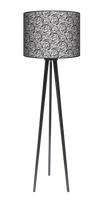 Lampa podłogowa - trójnóg drewniana duża - Black roses