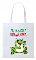 Dla Krawca Krawcowej Torba Eco Biała Shopper Z Nadrukiem Ze Zdjęciem