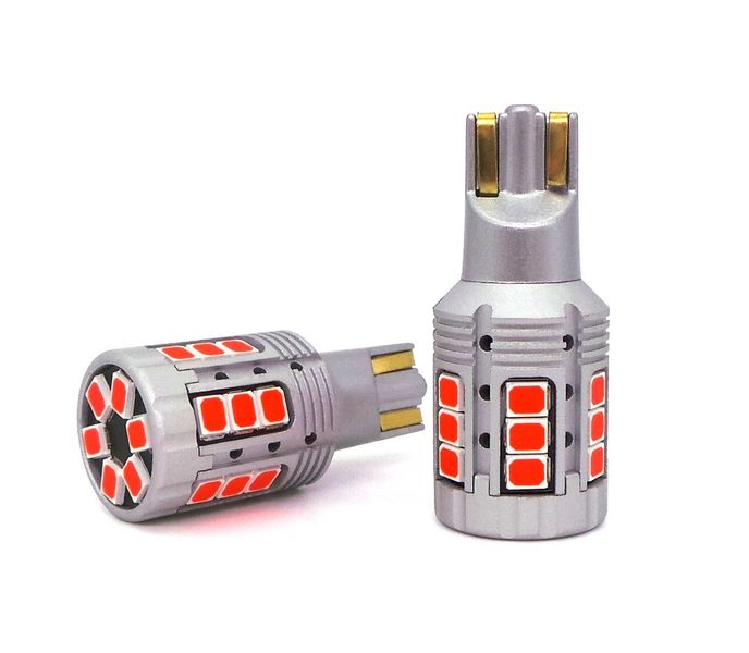 żarówka LED W16W, T15 12-24V 100% CANBUS czerwona bez błędu zdjęcie 1