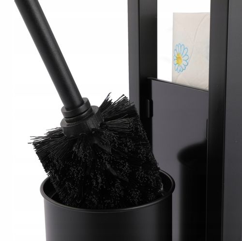 Stojak na papier toaletowy z uchwytem i szczotka do WC czarny loft na Arena.pl