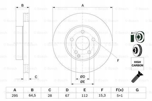 TARCZA HAM PRZOD 295X28 V BOSCH na Arena.pl