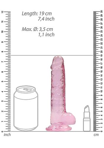 7"" / 18 Cm Realistic Dildo With Balls - Pink na Arena.pl