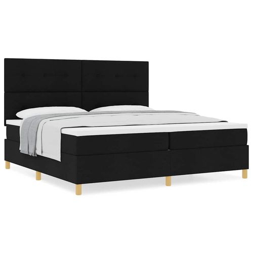 Łóżko sprężynowe z materacem Czarny 200 x 200 cm tkanina na Arena.pl