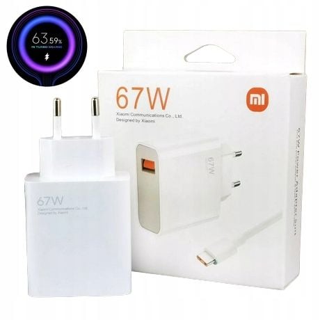 ORYGINALNA ŁADOWARKA XIAOMI 67W MI TURBO CHARGE + KABEL 1M USB-C MDY-12-ES zdjęcie 1