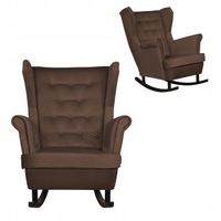 Fotel uszak Diana bujany skandynawski Family Meble brązowy czekoladowy