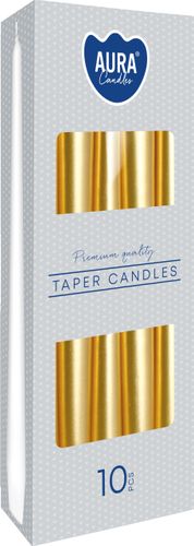 BISPOL ŚWIECA STOŻKOWA STOŻEK 10szt ZŁOTY METALIK na Arena.pl