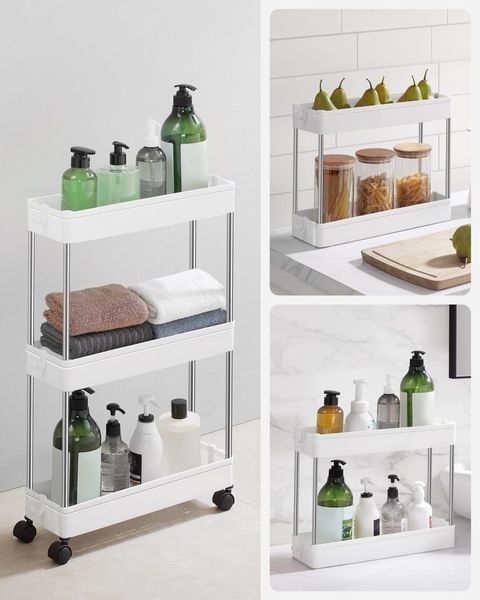 Szafka na kółkach 3 półki biała - KSC007W01 zdjęcie 6