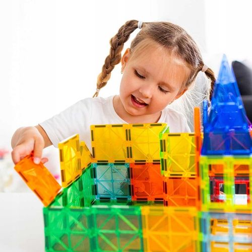 Klocki konstrukcyjne EDUKACYJNE 3D kulki rurki dla dzieci 108el MAGNETYCZNE na Arena.pl