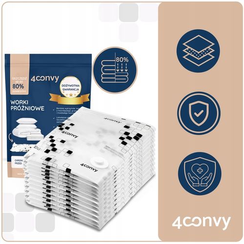 4CONVY 11 szt. MOCNE worki próżniowe małe 40x60 na ubrania bluzy na Arena.pl