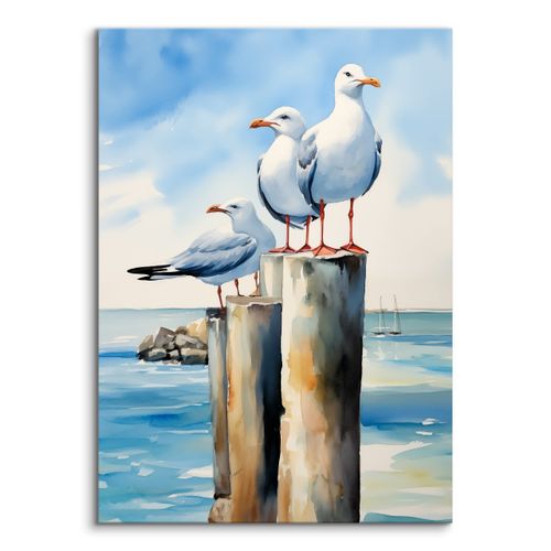 Obraz Na Płótnie Abstrakcyjne Mewy 40cm x 50cm na Arena.pl