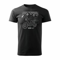 Koszulka motocyklowa z motocyklem na motor CF MOTO 450 MT męska czarna REGULAR L