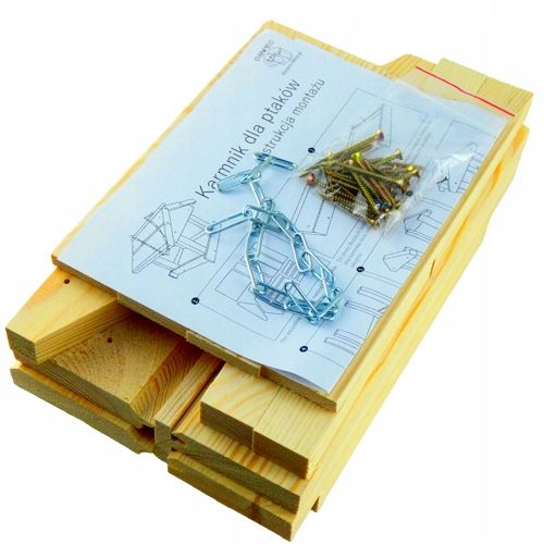 Karmnik dla ptaków do samodzielnego montażu – solidny, drewniany na Arena.pl