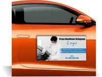 Magnes na samochód reklama magnetyczna PROJEKT LAKIERNICTWO KONSERWEACJA