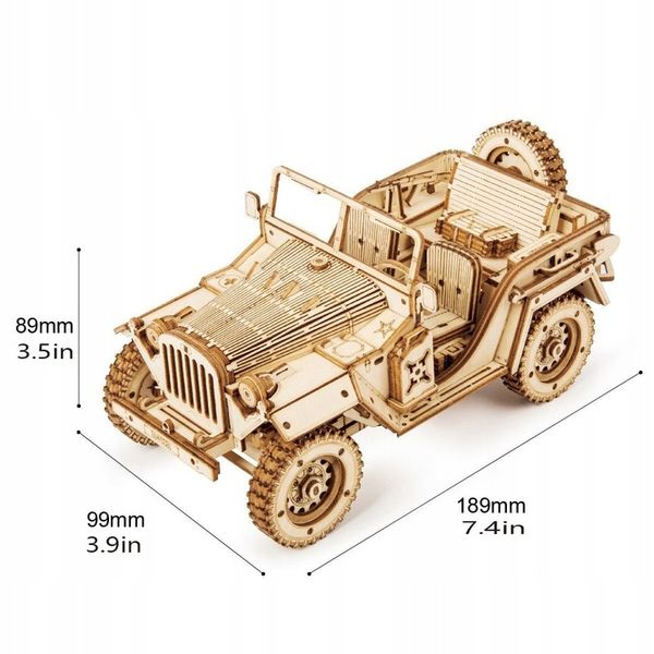 ROBOTIME Drewniane Puzzle Model 3D DIY - Zabytkowe Auto Samochód zdjęcie 8