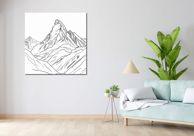 Obraz 100x100cm Górski Szkic zdjęcie 2
