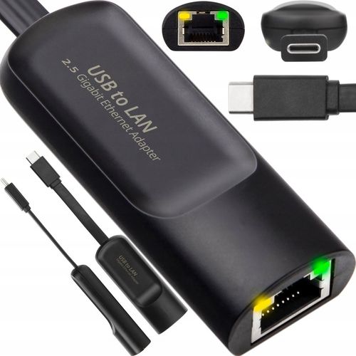 PRZEJŚCIÓWKA GIGABIT KARTA SIECIOWA ADAPTER LAN RJ45 2500M 2.5GbE USB TYP C na Arena.pl