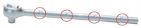 GRZECHOTKA 1/2'' 45 ZĘBÓW 300mm CHROM, UCHWYT DO PRZEDŁUŻKI 4121