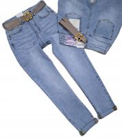 MS23 MODNE Jeansy M.SARA Mom Fit Boyfriend Z PASKIEM XS / 34