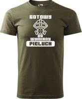 Męska koszulka dla przyszłego Taty Gotowy do wymiany pieluch khaki S