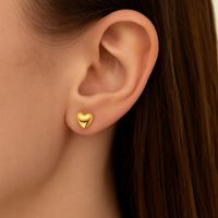 Złote Kolczyki 585 ZŁOTO Serca Serduszka Sztyfty Wkręty Grawer