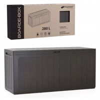 SKRZYNIA OGRODOWA 280L DUŻA BALKONOWA DO OGRODU UNIWERSALNA BRĄZ ANTRACYT