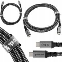 Kabel USB-C na USB-C 4.0 40Gbit/s Spacetronik 1.8m przewód w OPLOCIE