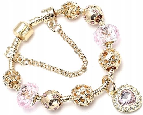 Bransoletka Modułowa Charms Beads Złota Serce Boho na Arena.pl