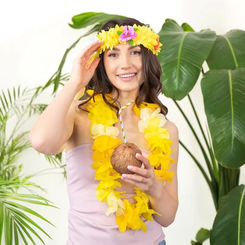 Opaska hawajska na gumce, żółta na Arena.pl